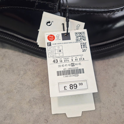 Zara Man Herren Lederschuhe Schwarz Derby Style Gr 43 Airfit Comfort Neu mit Etikett