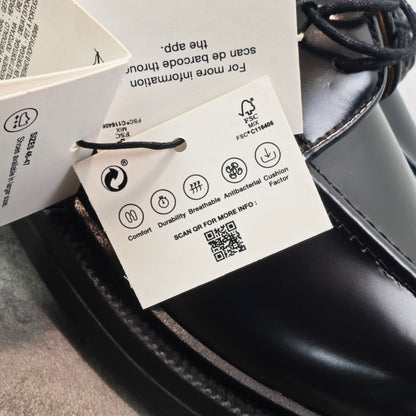 Zara Man Herren Lederschuhe Schwarz Derby Style Gr 43 Airfit Comfort Neu mit Etikett