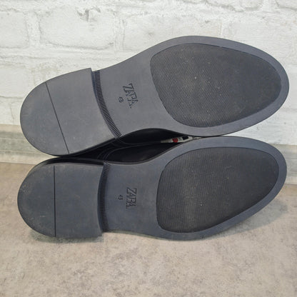 Zara Man Herren Lederschuhe Schwarz Derby Style Gr 43 Airfit Comfort Neu mit Etikett