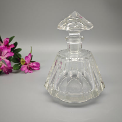 Antikes Viktorianisches Kristall Parfümfläschchen Rund Facettiert Glas Duftflakon Witchcore Academia 15cm