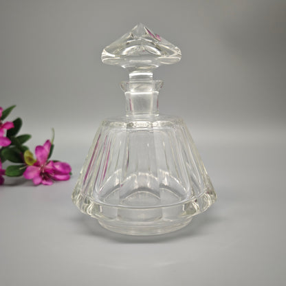 Antikes Viktorianisches Kristall Parfümfläschchen Rund Facettiert Glas Duftflakon Witchcore Academia 15cm