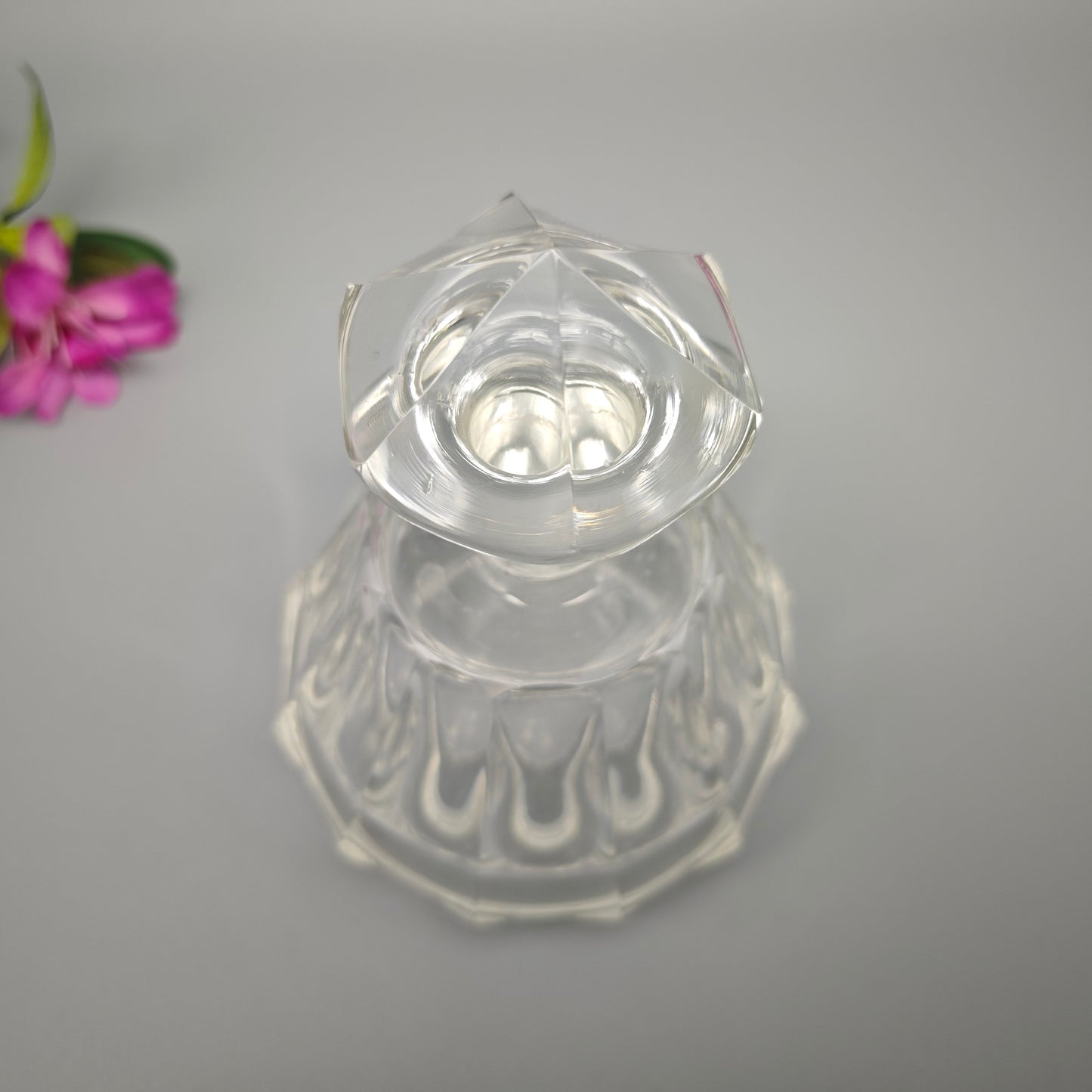 Antikes Viktorianisches Kristall Parfümfläschchen Rund Facettiert Glas Duftflakon Witchcore Academia 15cm