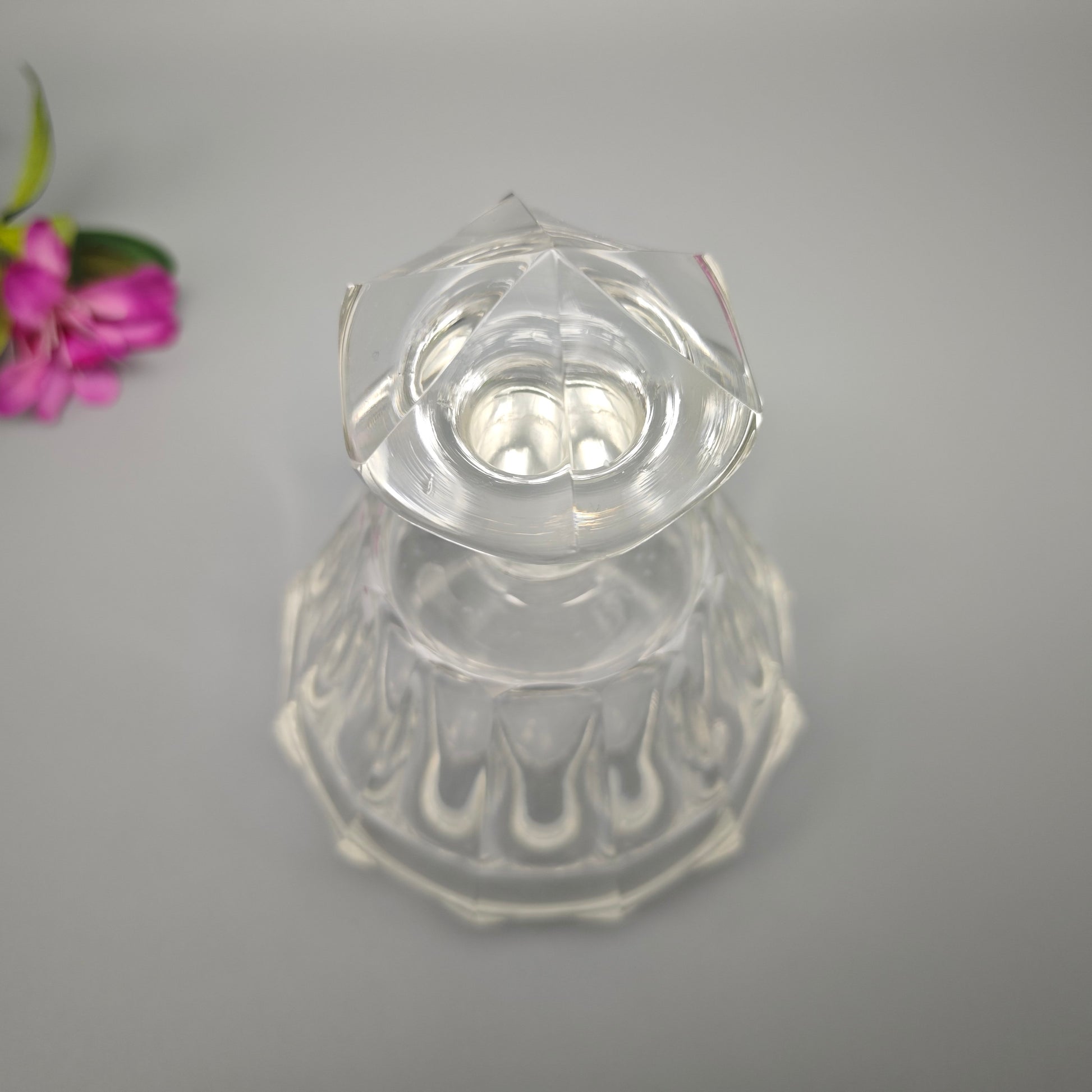 Antikes Viktorianisches Kristall Parfümfläschchen Rund Facettiert Glas Duftflakon Witchcore Academia 15cm