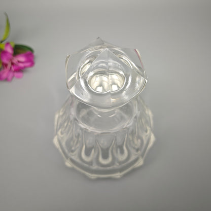 Antikes Viktorianisches Kristall Parfümfläschchen Rund Facettiert Glas Duftflakon Witchcore Academia 15cm