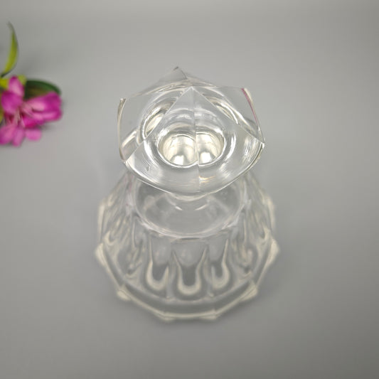 Antikes Viktorianisches Kristall Parfümfläschchen Rund Facettiert Glas Duftflakon Witchcore Academia 15cm