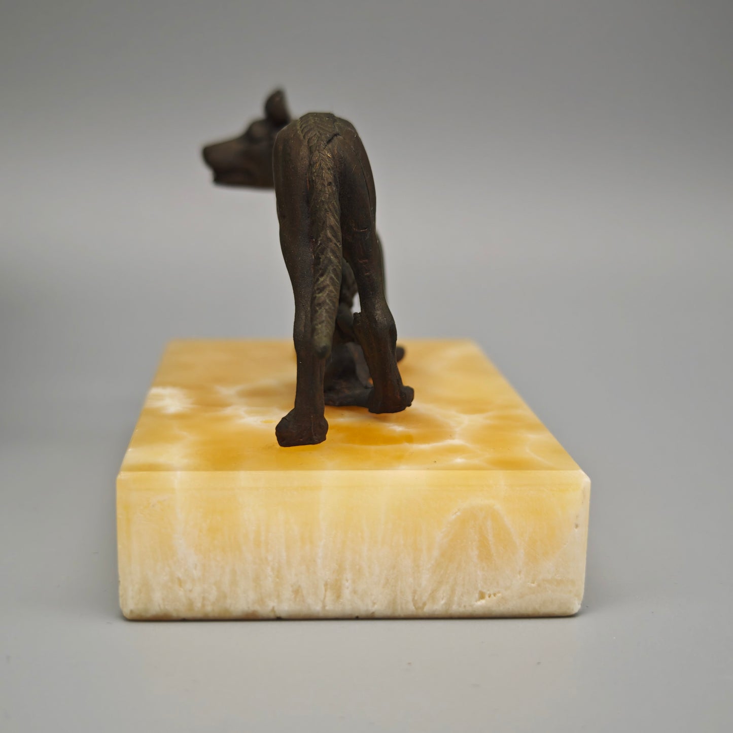 Kapitolinische Wölfin Bronzefigur Romulus Remus Replik Vintage Marmorsockel Rom Mythologie 7cm