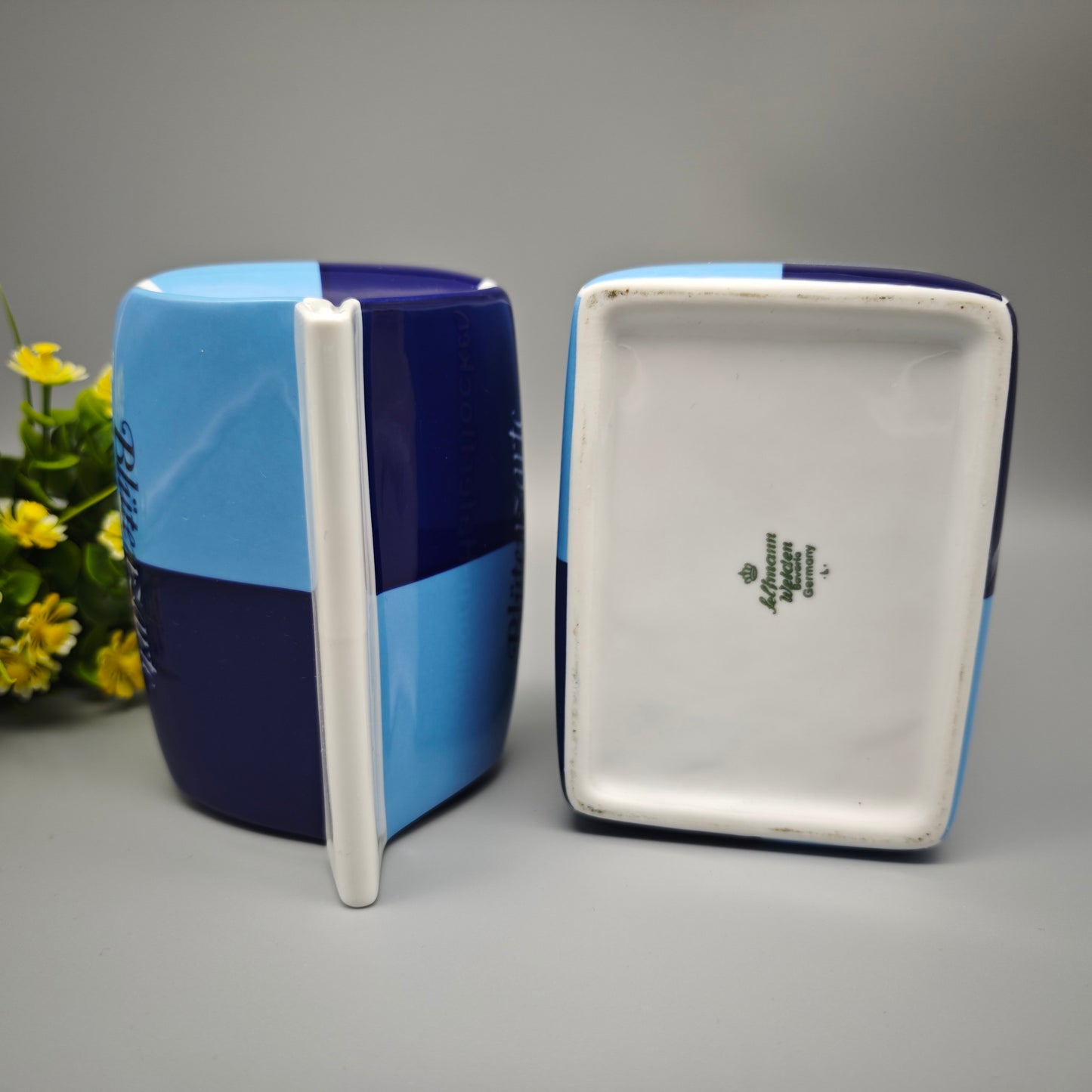 Vintage Kölln Porzellan Vorratsdose Seltmann Haferflocken Behälter Sammlerstück Blau Weiß 24cm