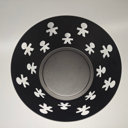 Alessi Girotondo Obstschale King Kong schwarz perforiert Edelstahl 21cm Vintage Design