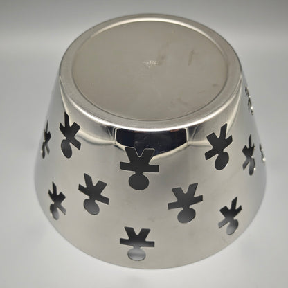 Alessi Girotondo Obstschale King Kong silber perforiert Edelstahl 23cm Vintage Design