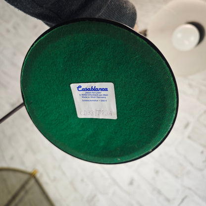 Jugendstil Tischlampe Casablanca West Germany Messing bronze höhenverstellbar mit mattem Glasschirm Blütenform ca 56 cm Vintage Lampe