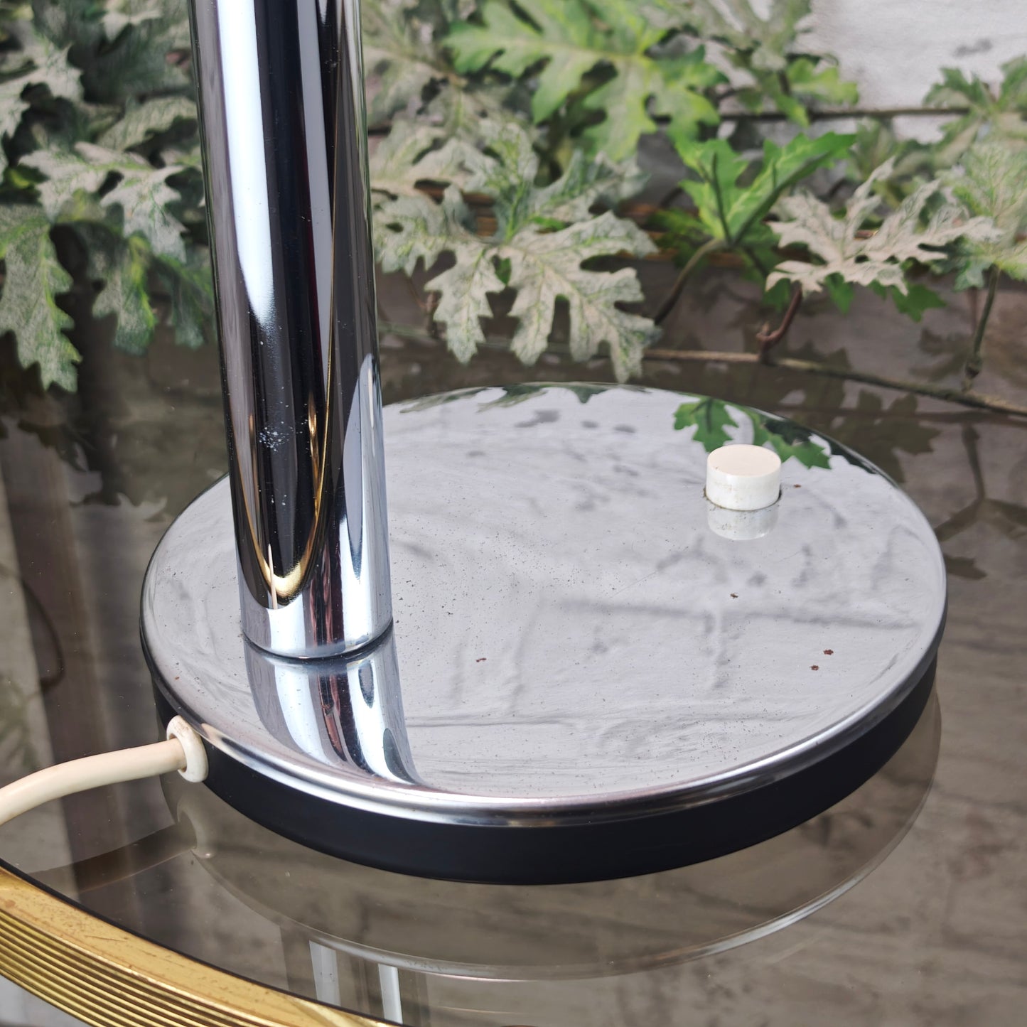 1970er Schreibtischlampe Hustadt Leuchten Chrom silber schwarz verstellbar E27 Vintage Büroleuchte ca 35 cm