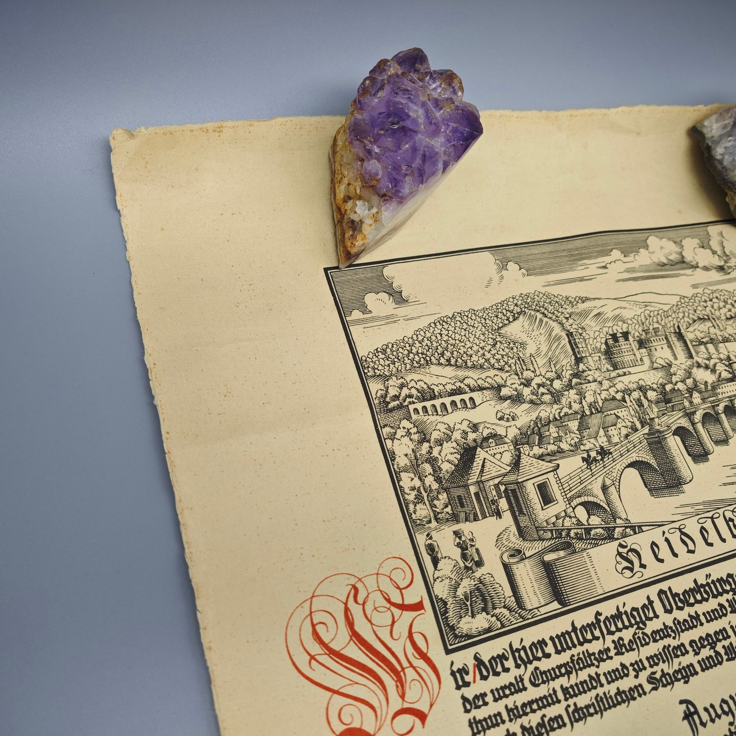 Heidelberg Bürgerrechtsurkunde 1934 August Molitor mit Originalrolle Urkunde Papier Stadturkunde Dokument Zeitgeschichte