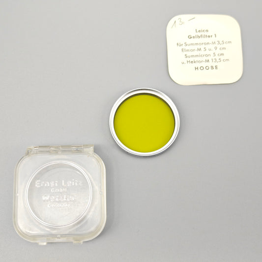Leica Gelbfilter 1 E39 Ernst Leitz Wetzlar 39 mm mit Etui für Summaron Elmar Summicron Hektor M HOOBE Vintage Fotozubehör analog