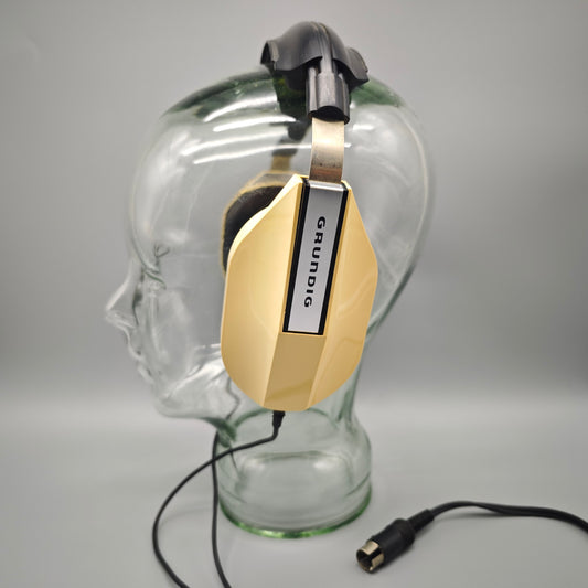 Grundig GDHS 215 Kopfhörer Over Ear 1970er Kunststoff beige schwarz vintage Audio