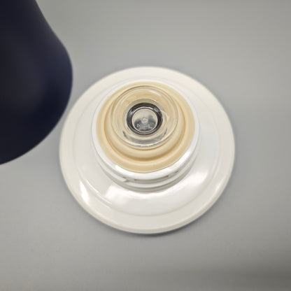 Tupperware Thermowächter 1L Kaffeekanne blau weiß Isolierkanne mit Druckverschluss Kunststoff Vintage Küchenaccessoire