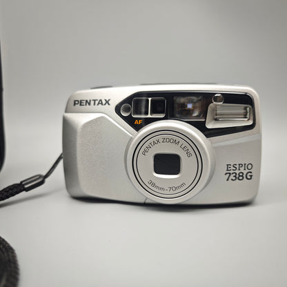 Pentax ESPIO 738G 35mm Analogkamera 38–70 mm Zoom AF mit Tasche Vintage Point-and-Shoot