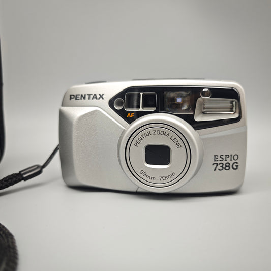 Pentax ESPIO 738G 35mm Analogkamera 38–70 mm Zoom AF mit Tasche Vintage Point-and-Shoot