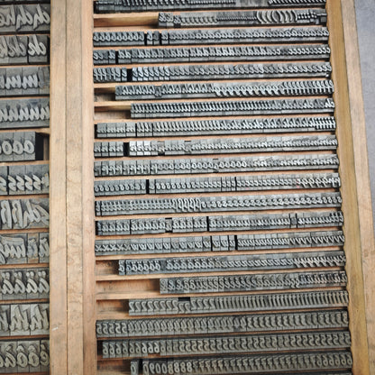 Bleisatz Plakatschrift 72 pt und 36 pt Didot Lettern Buchdrucksatz Brush Buchdruck