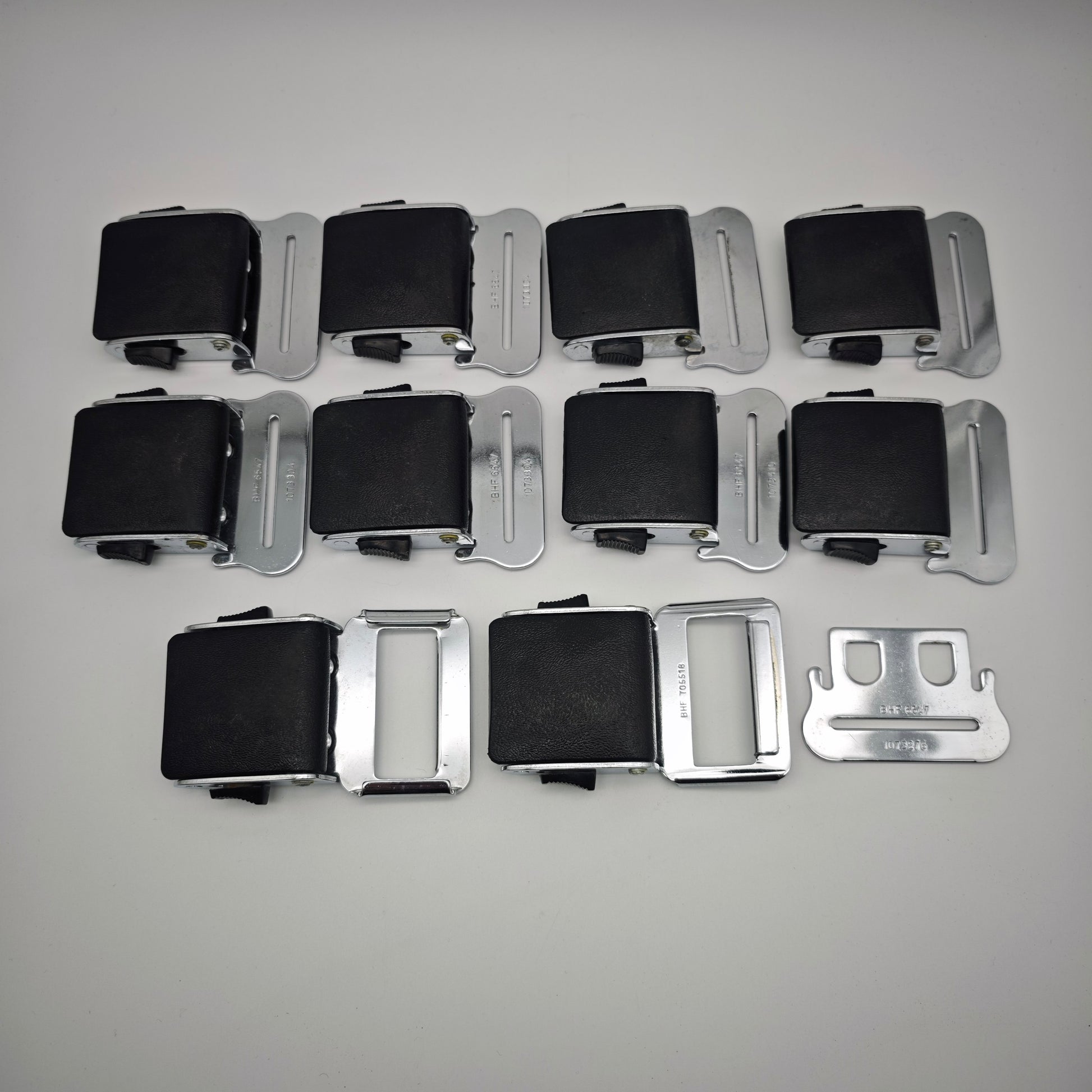 10x Geypa Lyfe Lok II Sicherheitsgurt Verschluss 1960er 1970er Metall Schwarz Oldtimer BHF 705119 Konvolut