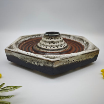 Fat Lava Wand oder Deckenleuchte von Hustadt Leuchten Modell V3171/01 aus Keramik mit Schneeglasur 1960er Jahre