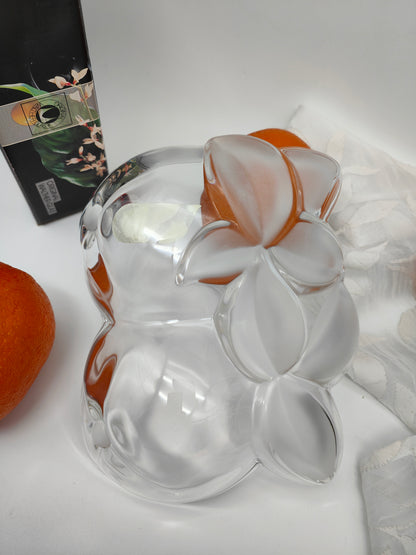 Walther Glas Orangenschale Anbietschale satiniert Obstschale Konfektschale Obstkorb Orange Kristall Gebäckteller Früchte Sommer Weihnachten