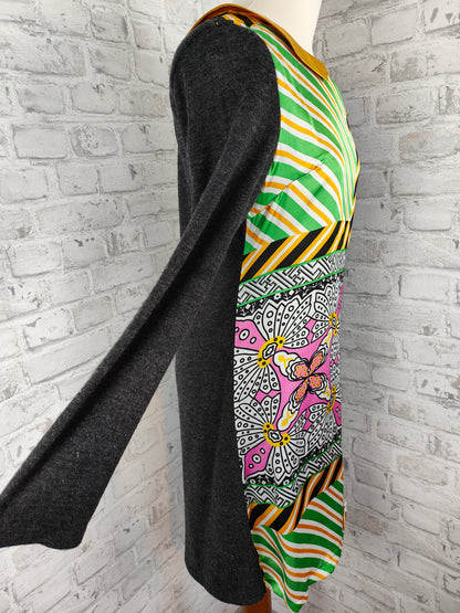 Sophyline Paris Kleid Stiefelkleid Kragen lange Ärmel gestrickt warm Herbst Winter Mustermix pop art Kleid vintage Sommer 60ies Twiggy Stil