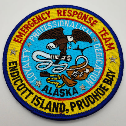 Aufnäher Emergency Response Team Endicott Island Prudhoe Bay Alaska Patch rund gestickt