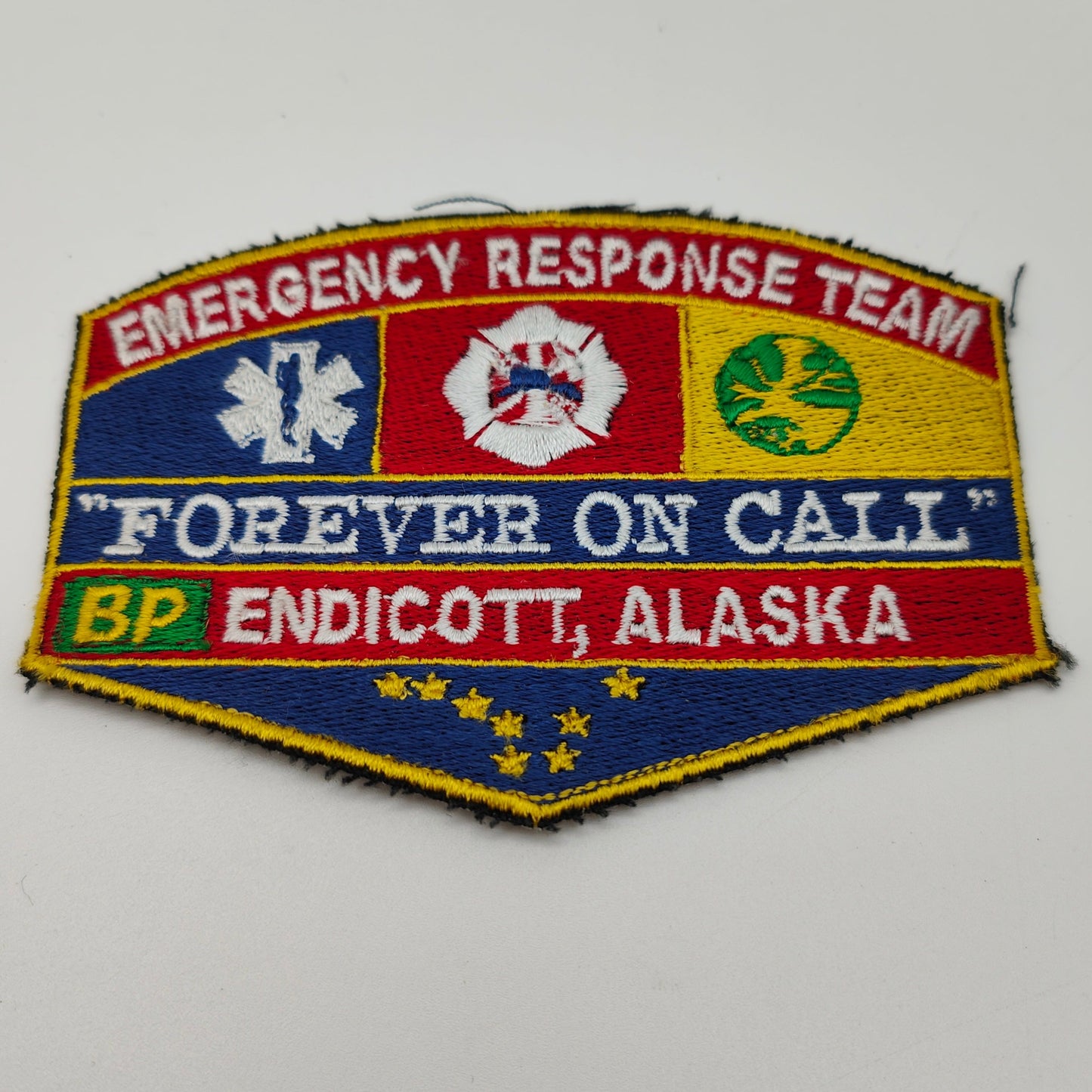 Aufnäher Emergency Response Team Endicott Alaska British Petrol FOREVER ON CALL Patch gestickt