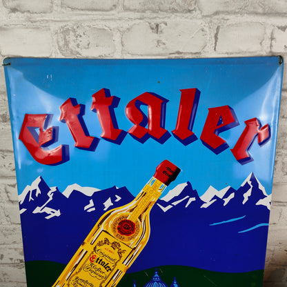 Blechschild Ettaler Kloster Liqueur Reklameschild Werbeschild Plakat Industrie Berlin Schild Werbetafel retro Kult Barschild Schnaps vintage