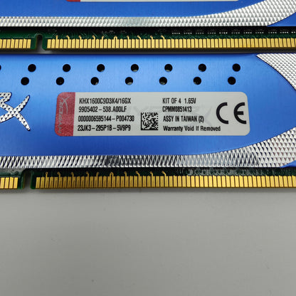 Kingston HyperX Genesis 16GB 4x4GB KHX1600C9D3K4/16GX DDR3 1600 PC3-12800 CL9 DIMM RAM Arbeitsspeicher