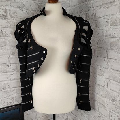 Tanja Bedekovic Designs Unzipped Jacke Reißverschlüsse schwarz stagewear Steampunk Gothic Damen High Fashion Rockstar Couture Jeans Blazer