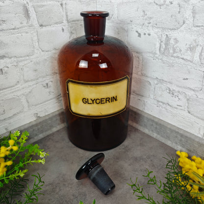 XXL Apothekerflasche groß 5 Liter Gefäß braun antik durchsichtig Medizin Flaschen Potions Academia Witchy Apothekengefäße Arzneiflaschen