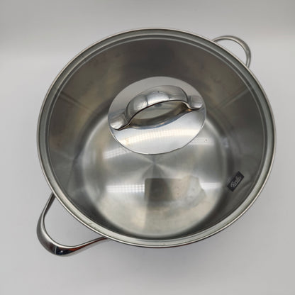 Fissler Kochtopf Edelstahl 24 cm Induktion 18/10 Topf Deckel Glas Kochgeschirr 2013