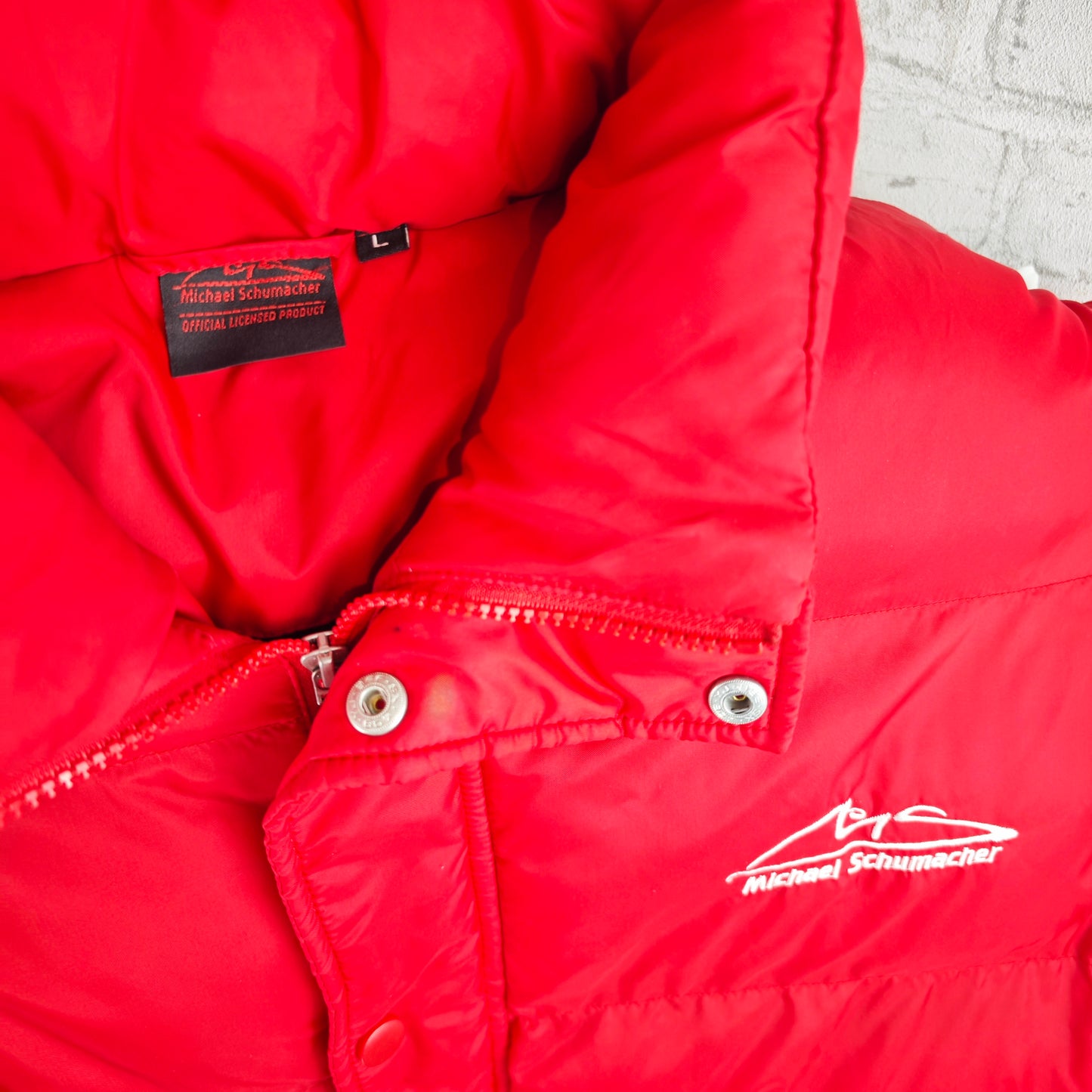 Michael Schumacher Jacke rot L gefüttert Winter Merchandise Formel 1 Schumi Unisex Winterjacke puffer jacket