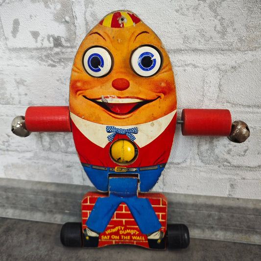 Humpty Dumpty Fisher Price 757 Ziehspielzeug Glocken vintage Spielzeug 60er 70er Jahre Kinderspielzeug Retro Holz Antikspielzeug Nostalgie