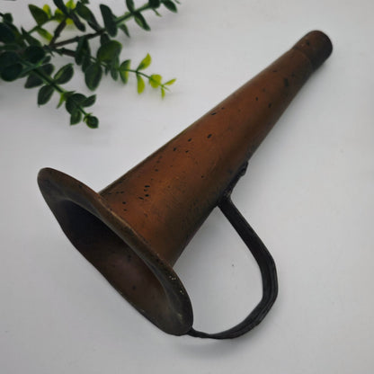 Antiker Trichter aus Kupfer altes Megaphon Naturtrompete ale muller Megafon Signalhorn Horn Instrument Signaltrompete kurios