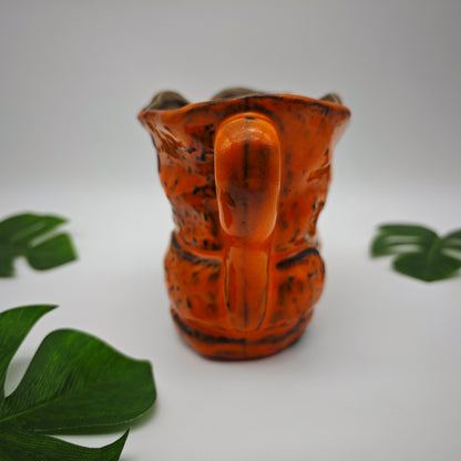 Pflanzgefäß in Schuhform aus Keramik orange Blumen Übertopf Kräutertopf WGP West German Pottery Mid Century space age Fat Lava grannycore