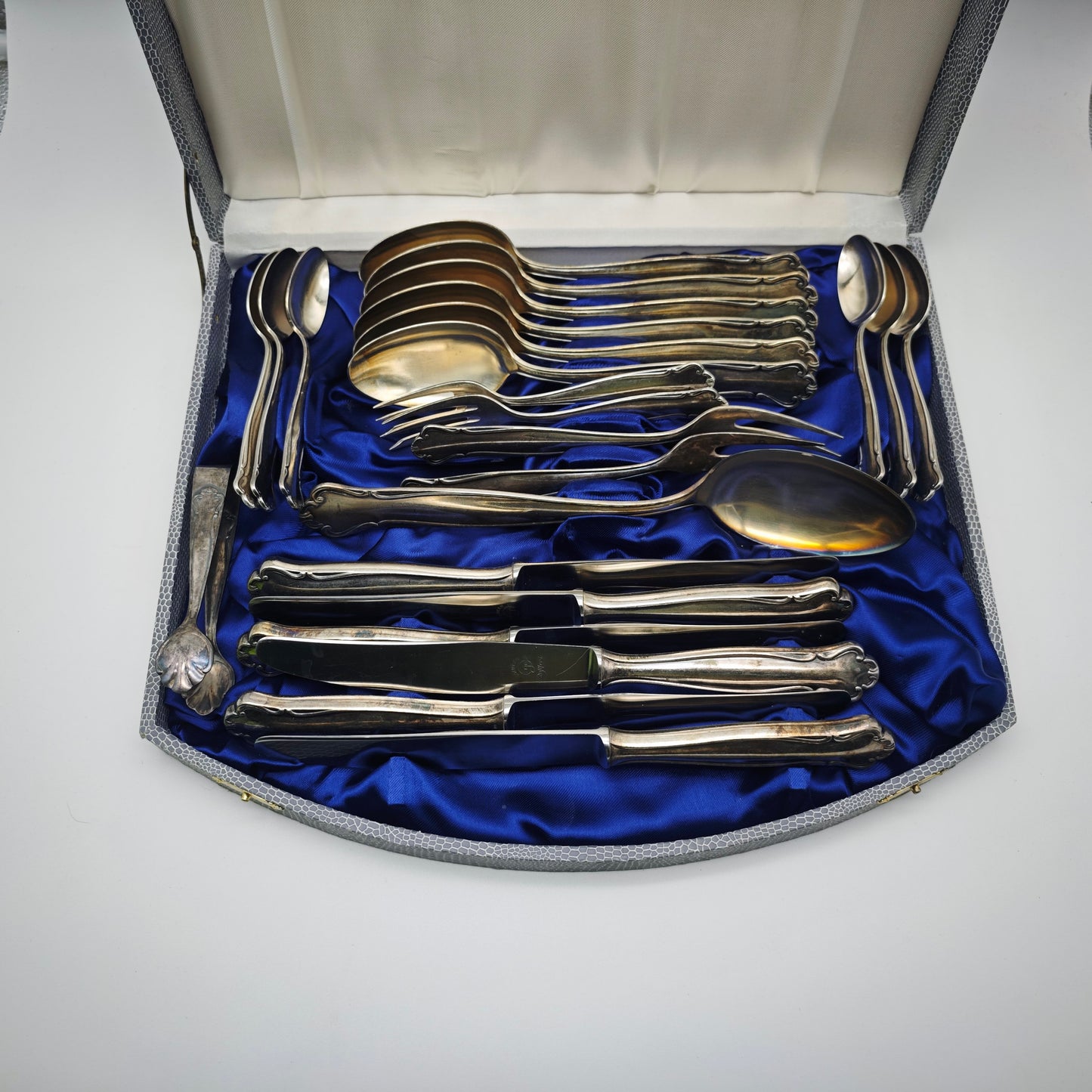 Erjo Besteck Set versilbert 100 im Kasten 24 Teile Einzelteile