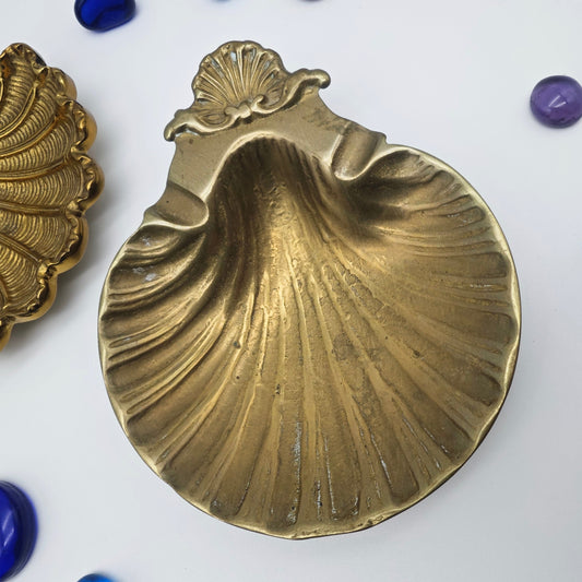 Aschenbecher Muschelform Messing Wahl zwischen matt glänzend Hollywood Regency Mid Century Art Deco Maritim Schale goldfarben trinket dish