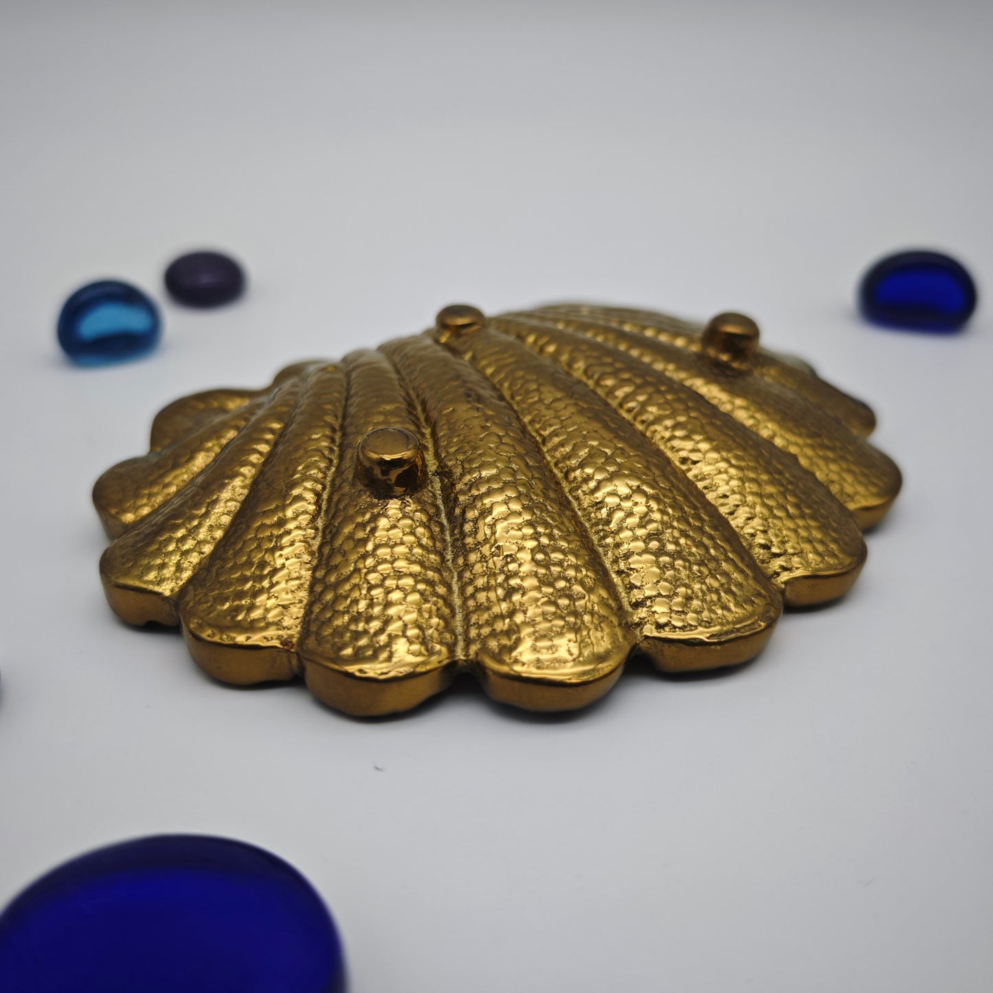 Aschenbecher Muschelform Messing Wahl zwischen matt glänzend Hollywood Regency Mid Century Art Deco Maritim Schale goldfarben trinket dish