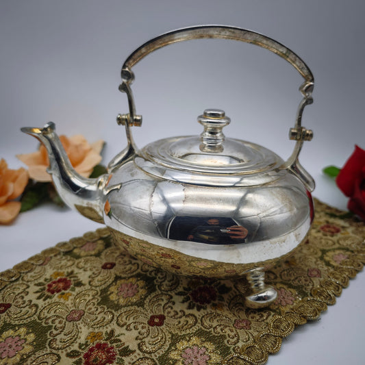 Royal Ascot Teekanne versilbert 22 cm Manchester Design Dreibein vintage elegant Silberkanne Kanne teatime