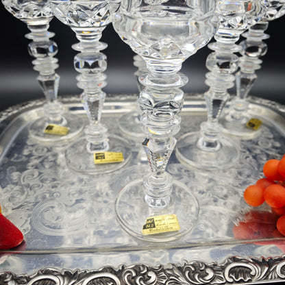 6x Sektflöten Cristal de Paris M.F. Stern Sektglas handgeschliffen Kristallglas Bleikristall Hochzeit Dinner