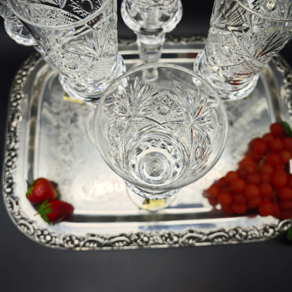 6x Sektflöten Cristal de Paris M.F. Stern Sektglas handgeschliffen Kristallglas Bleikristall Hochzeit Dinner