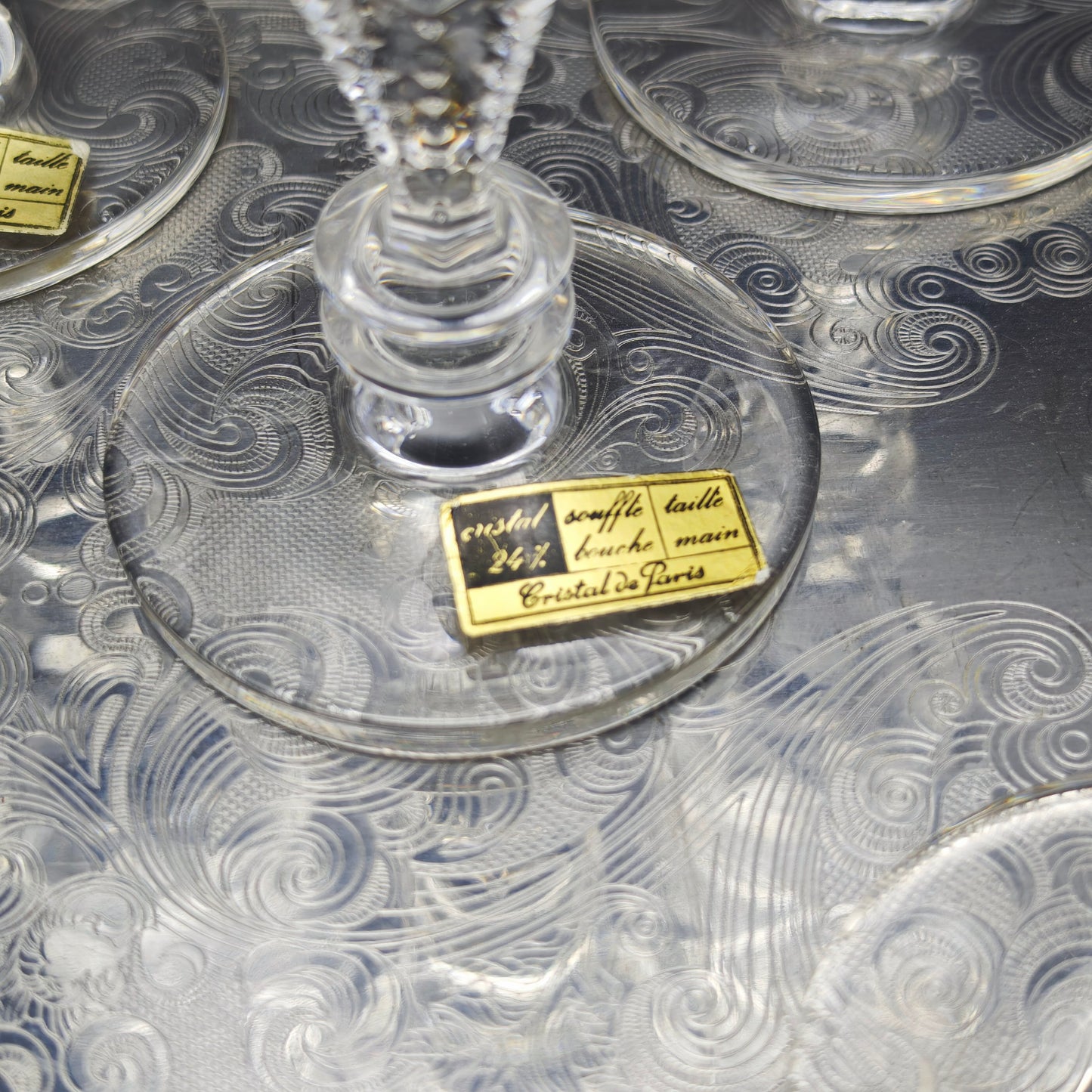 6x Sektflöten Cristal de Paris M.F. Stern Sektglas handgeschliffen Kristallglas Bleikristall Hochzeit Dinner