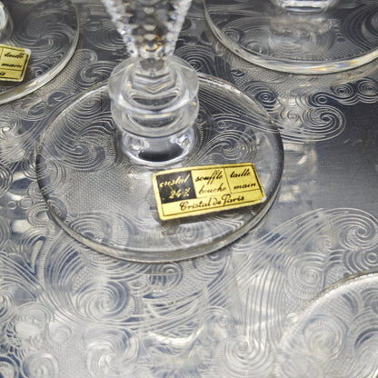 6x Sektflöten Cristal de Paris M.F. Stern Sektglas handgeschliffen Kristallglas Bleikristall Hochzeit Dinner