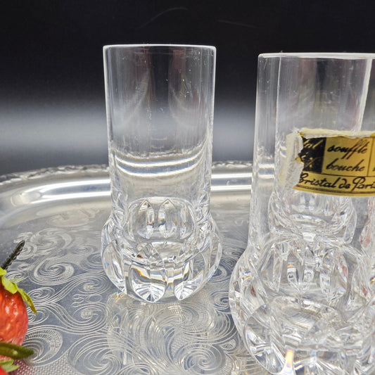6x Schnapsgläser Cristal de Paris M.F. Stamper Shot Trinkglas handgeschliffen Kristallglas Bleikristall Hochzeit Dinner