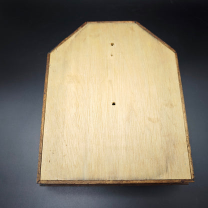 Schlüsselkasten mit Spiegel Holz Sechseck französische Lilien vintage antik Biedermeier Art Deco Academia