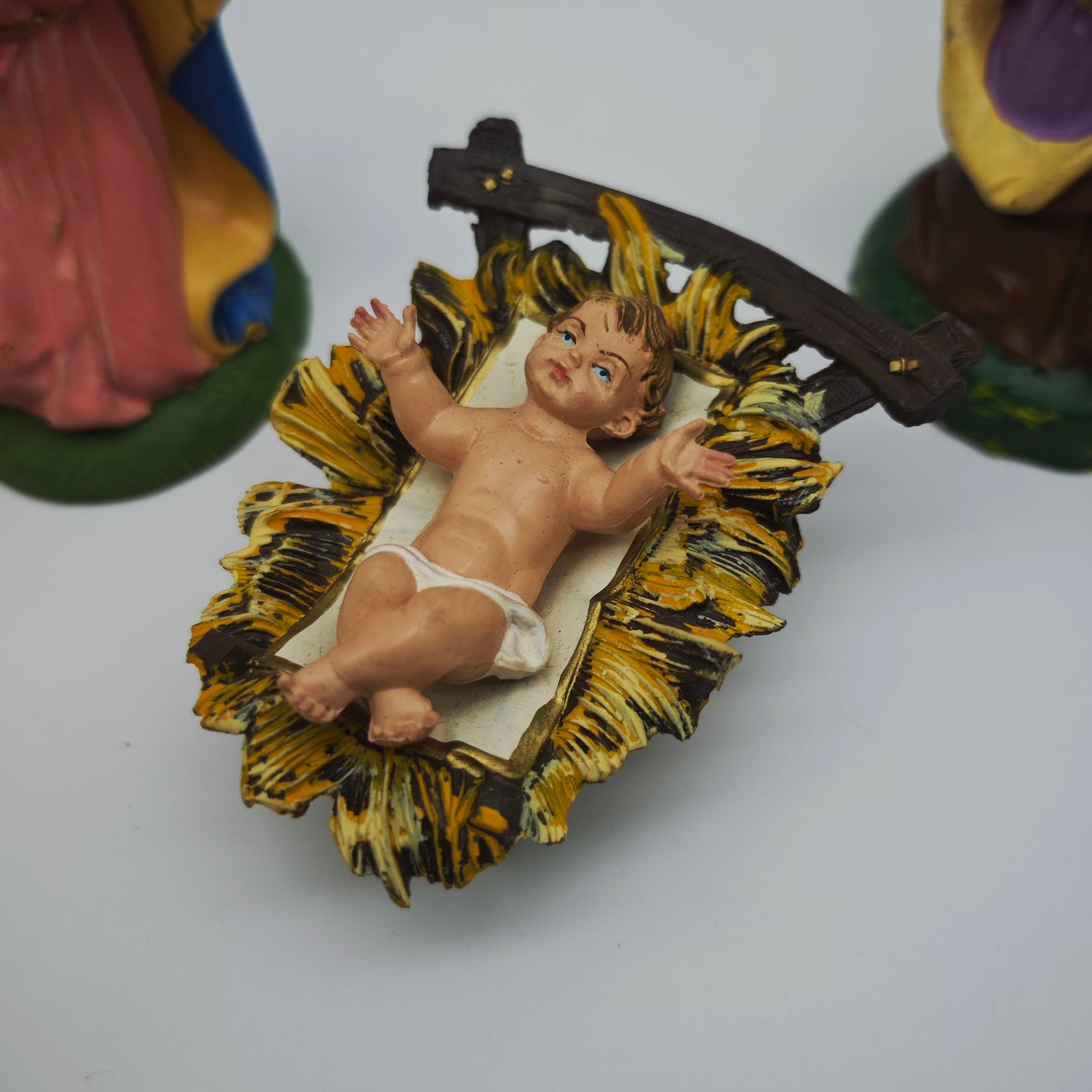 Depose Italy Figuren Set Jesus Maria Josef Krippe handbemalt Miniaturen Weihnachten Hausaltar vintage