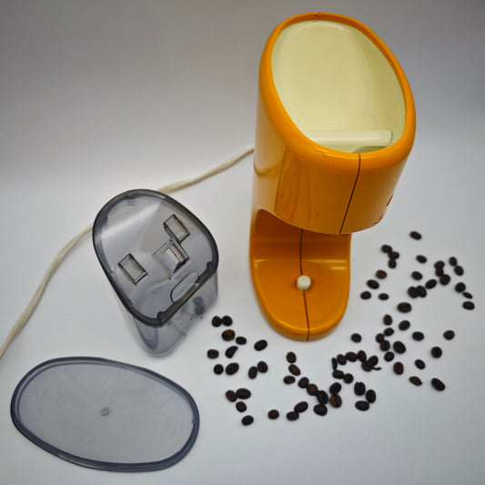 Krups Kaffeemühle Typ 222A gelb 70er Jahre Kult atomic age Küchenhelfer