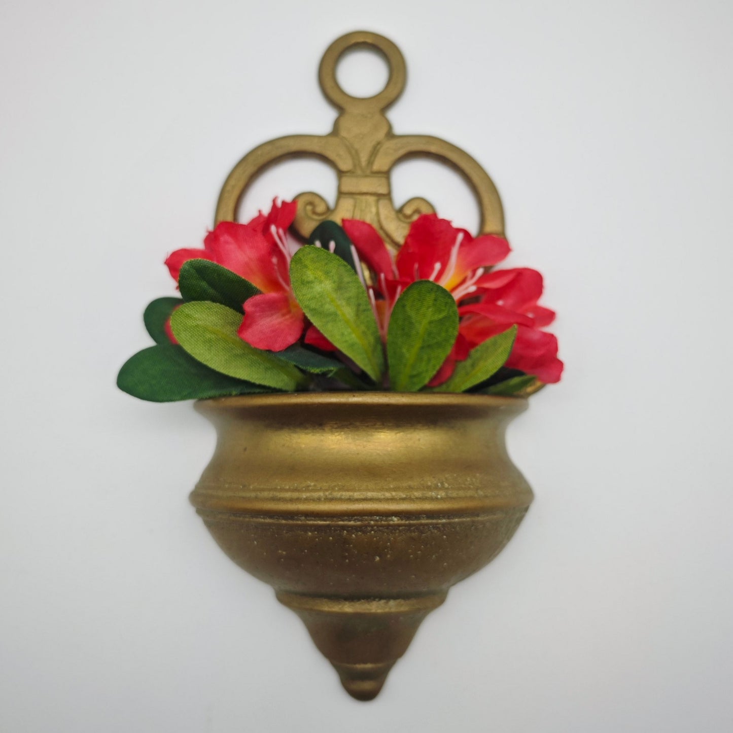 Wandvase Weihwasserbecken Messing vintage Vase Jugendstil italienisch Türverzierung